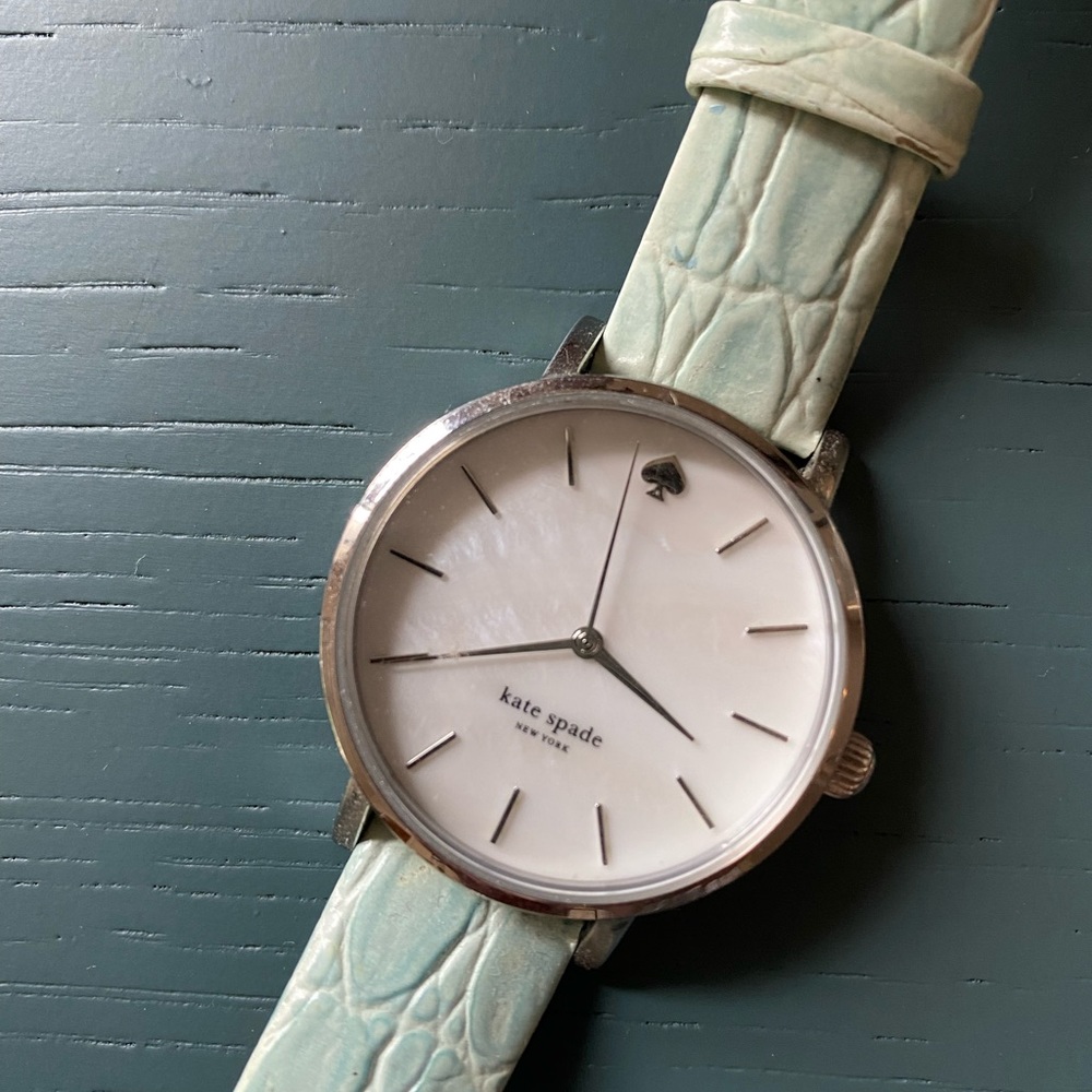 Kate Spade genuine leather watch with mother of pearl face